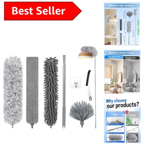 Extendable feather duster - feather, kit