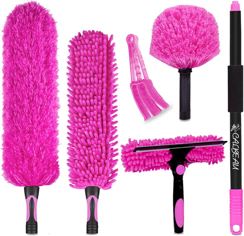 Pink cleaning supplies duster - cleaning,